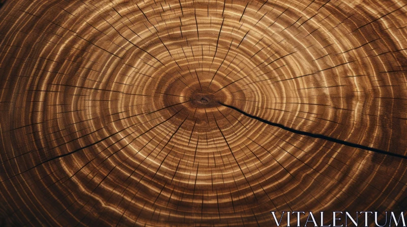 Tree Trunk Growth Rings Background AI Image