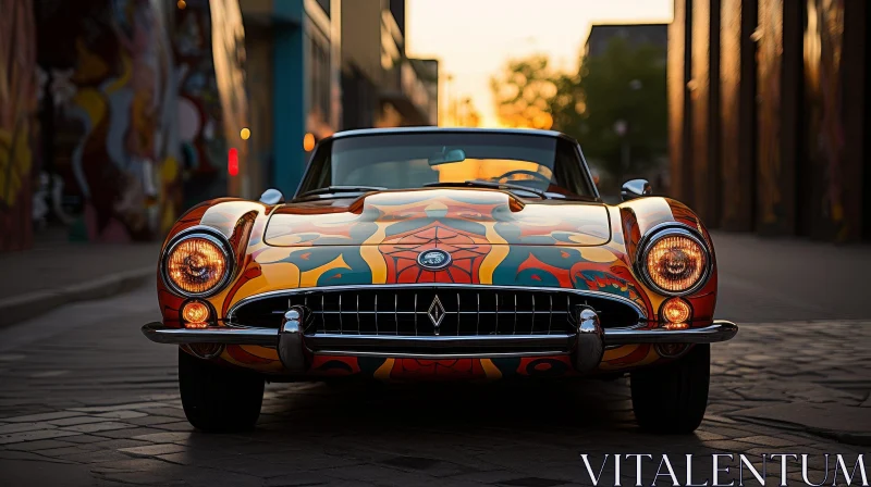Vintage Chevrolet Corvette C1 on City Street AI Image
