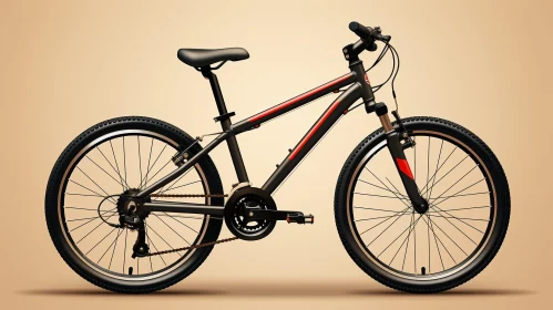 Black and Red Mountain Bike - 3D Rendering