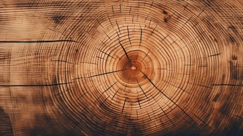 Detailed Tree Rings Close-Up - Rich Warm Wood Texture