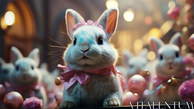Enchanting Scene of Playful Rabbits in Unreal Engine 5 Style AI Image