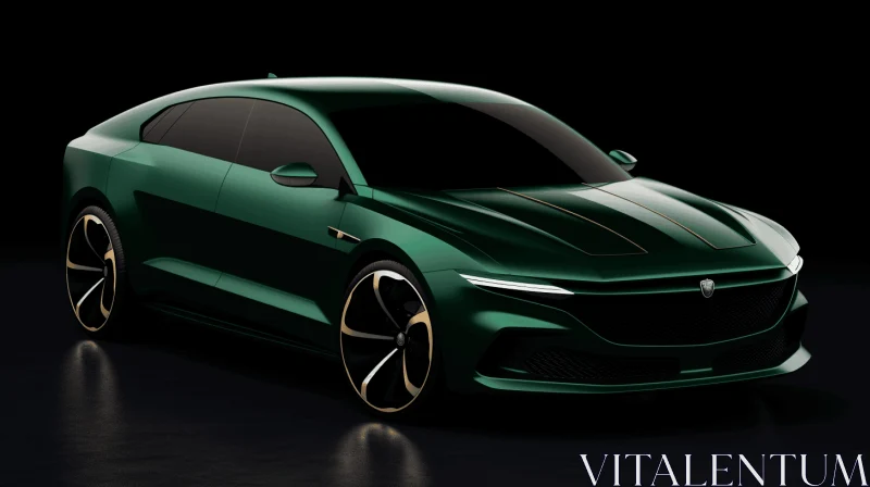 Explore the Enigmatic Beauty of a Green and Gold Concept Car AI Image