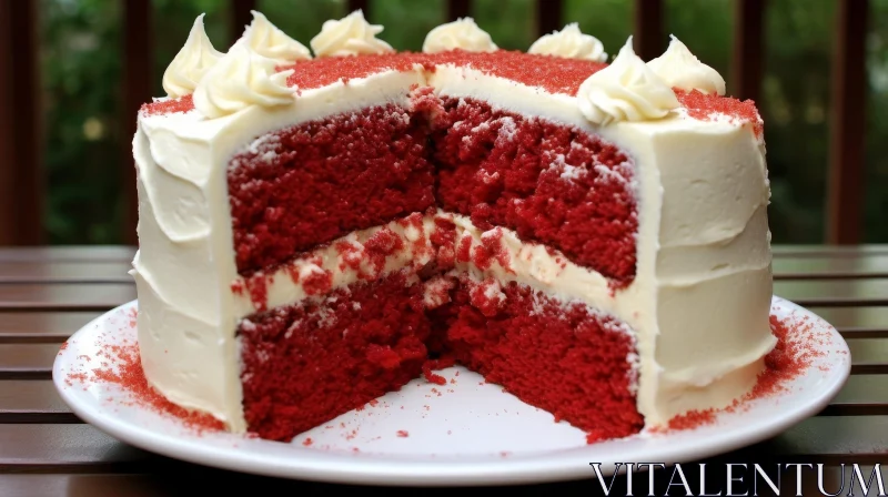 AI ART Red Velvet Cake with Cream Cheese Frosting
