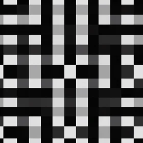 Retro Pixelated Pattern - Black and White Grid Design