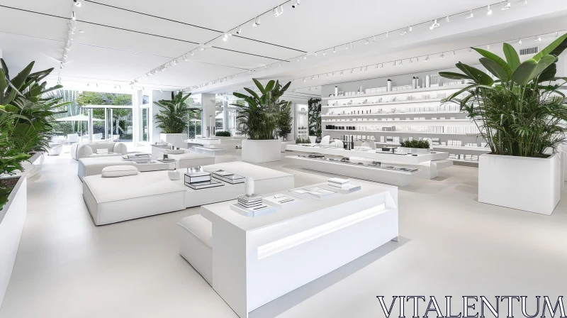 AI ART Serene and Minimalist White Retail Store | Interior Design