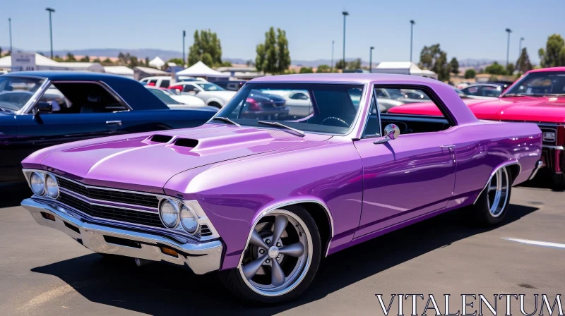 Classic Purple Chevrolet Chevelle SS Muscle Car AI Image