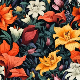 Dark Floral Seamless Pattern for Home Decor