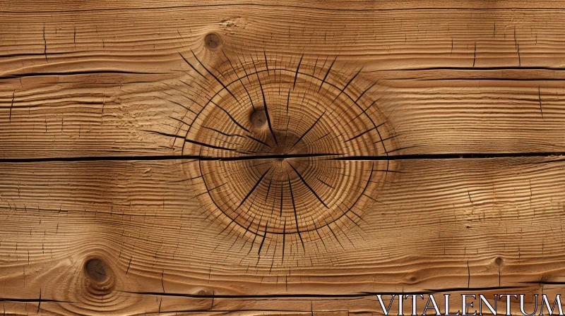 Detailed Wooden Surface with Knot Close-Up AI Image