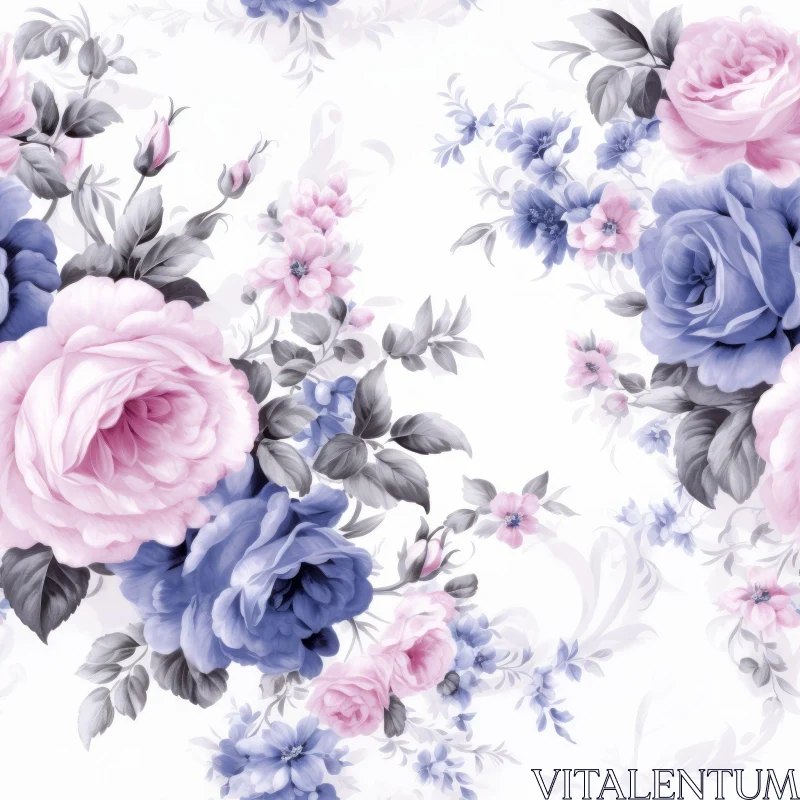Elegant Floral Pattern for Fabrics and Wallpapers AI Image