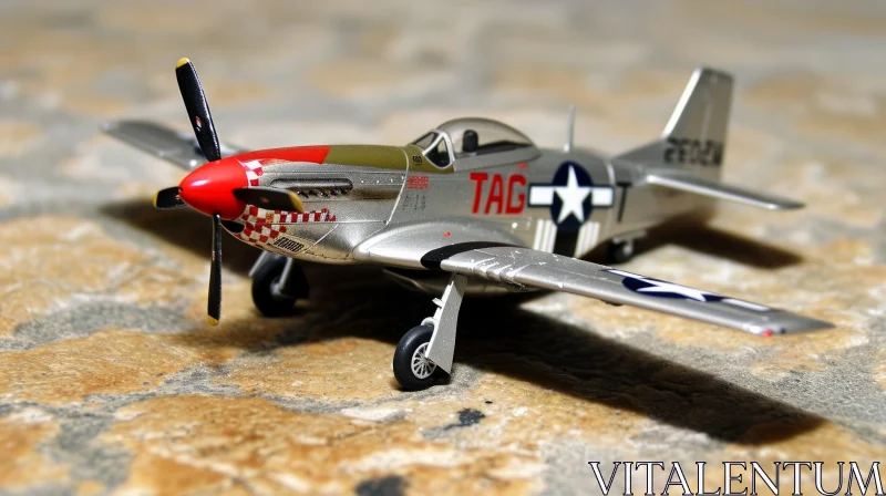 Exquisite P-51D Mustang Fighter Aircraft Model | Artistic Representation AI Image