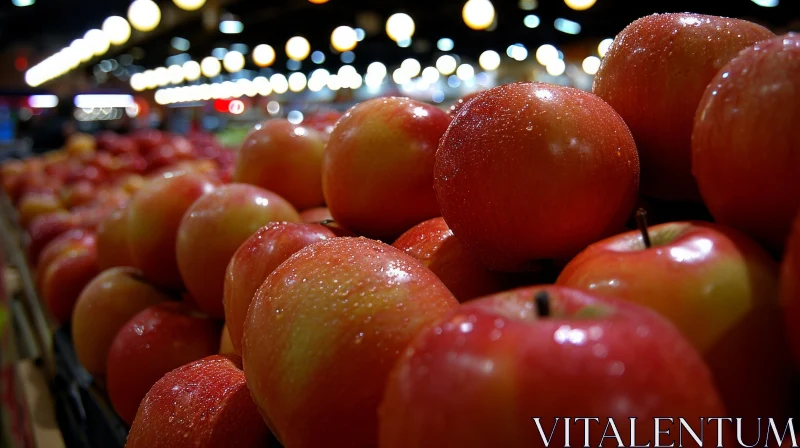 AI ART Glistening Red Apples in a Grocery Store | Close-up Photography