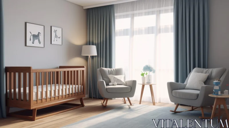 Modern Cozy Nursery Interior Design AI Image