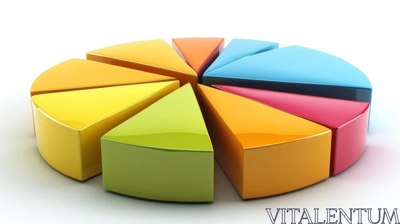 Stunning 3D Pie Chart with Vibrant Colors AI Image