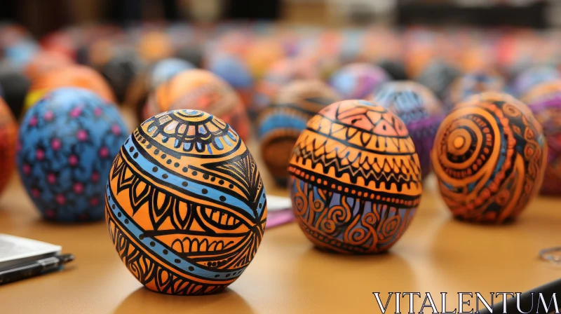 Artistic Easter Eggs in Tribal Abstraction Style AI Image