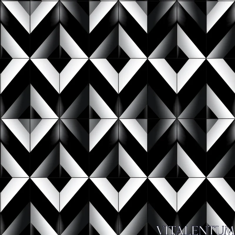 Black and White Geometric Diamond Pattern AI Image