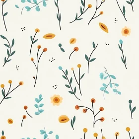 Colorful Floral Pattern - Cartoon Style Design