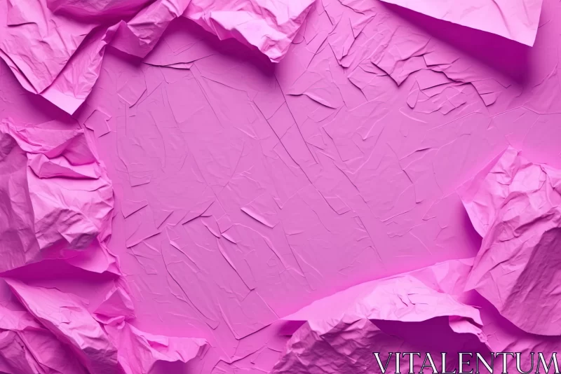 Pink Crumpled Paper: Abstract Art with Blink-and-You-Miss-It Detail AI Image