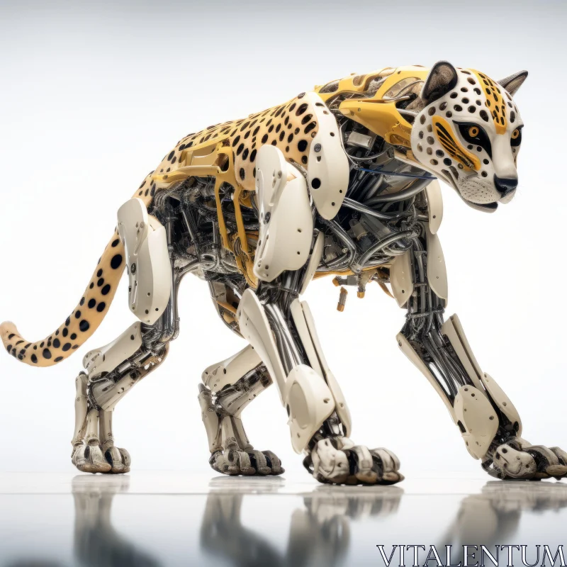 AI ART Robotic Cheetah in Mid-Air - A Study in Motion and Vulnerability