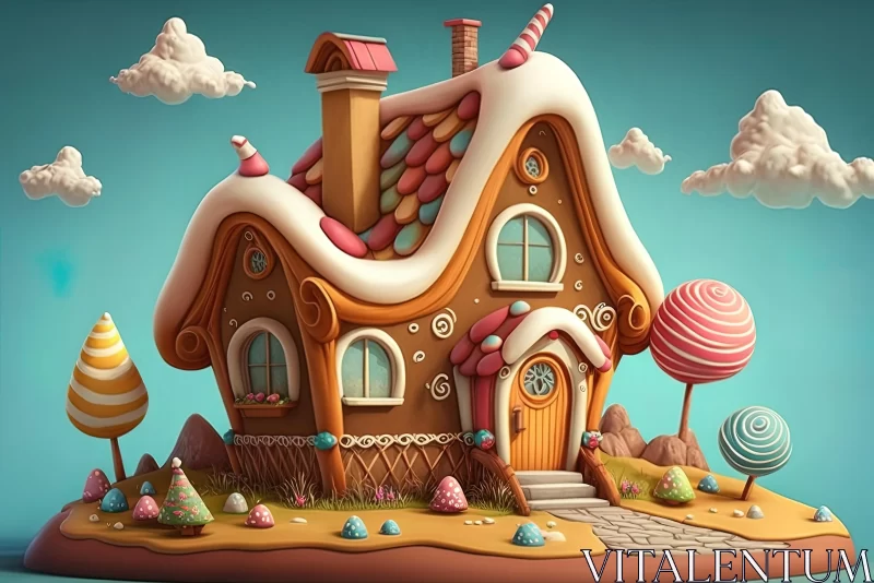 Whimsical 3D Sugar House Illustration by Taylor Meston AI Image