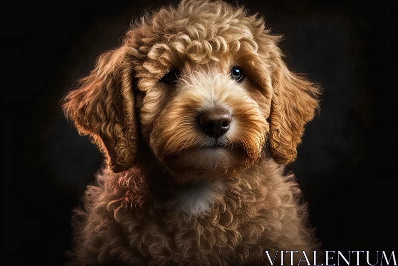 Exquisite Portrait of a Poodle Puppy with Soft Lighting AI Image