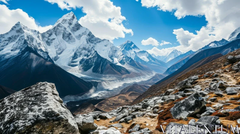 Majestic Himalayan Peaks View from Gokyo Ri AI Image