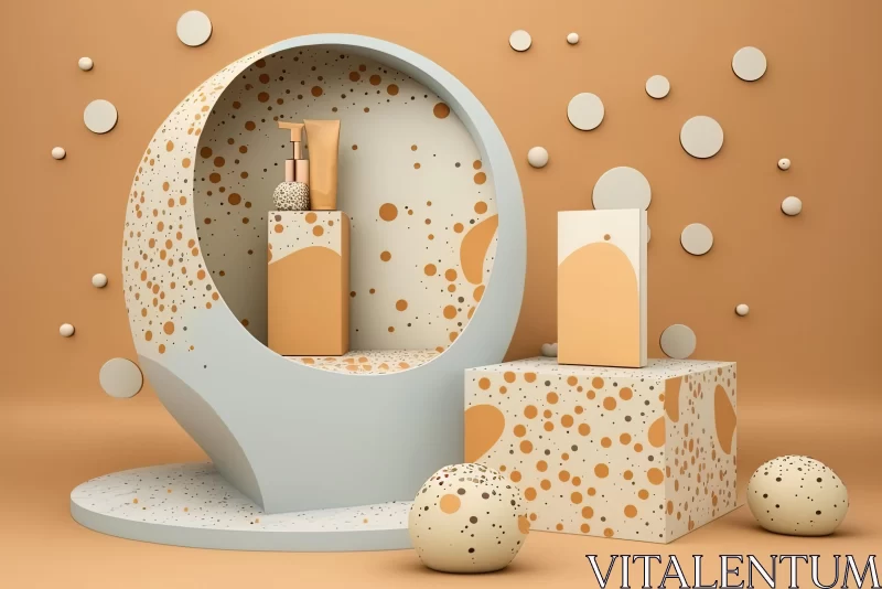 AI ART Minimalist Product Designs: Egg and Sphere Shapes with Textured Splashes