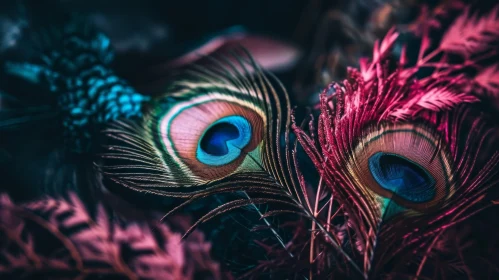 Stunning Peacock Feathers: A Captivating Close-Up Photograph