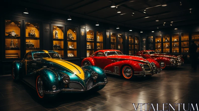 AI ART Vintage Cars in Garage: Classic Automobile Collection