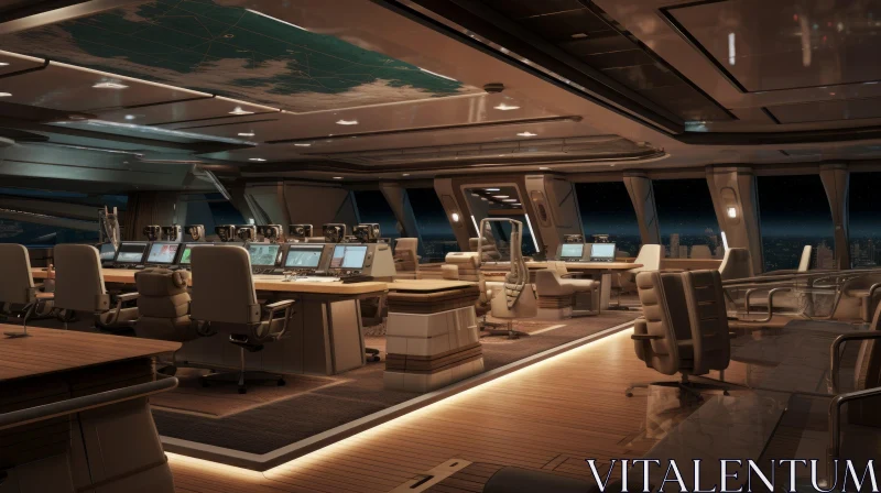 AI ART Futuristic Control Room - Space or Yacht