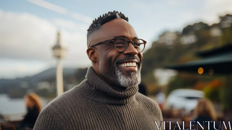 Joyful African-American Man Portrait AI Image