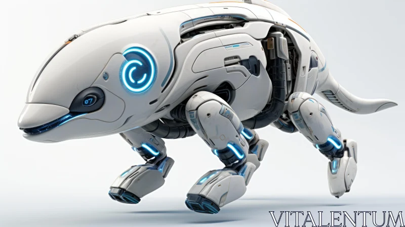 Photorealistic White Robot Dog Artwork AI Image