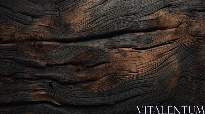 AI ART Dark Wooden Texture with Cracks and Knots