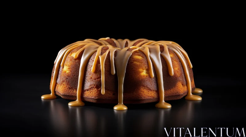 AI ART Delicious Bundt Cake with Caramel Glaze - Food Photography