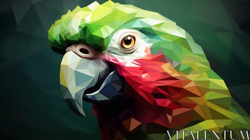 AI ART Low Poly Parrot Art - Colorful Bird Illustration