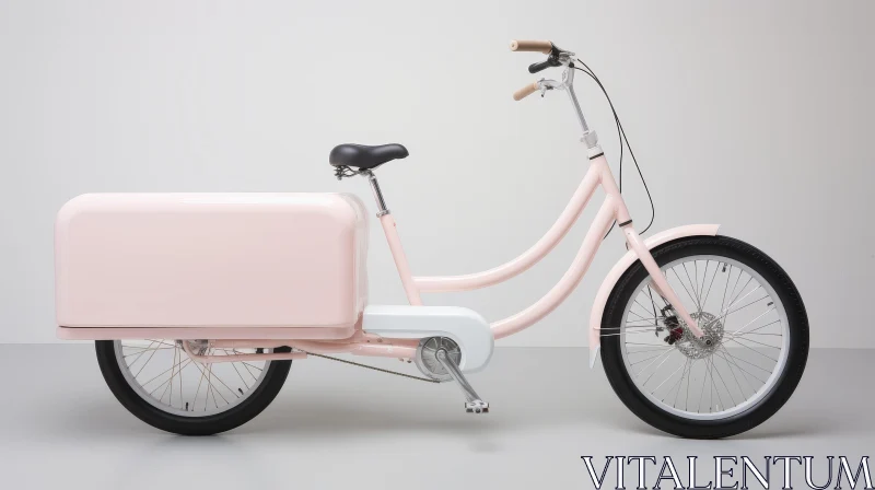 Pink Cargo Bike with Large Front Box AI Image