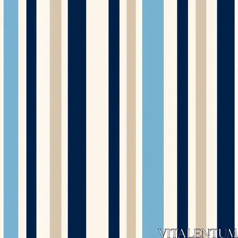 AI ART Timeless Beige, Blue & Navy Stripes Pattern