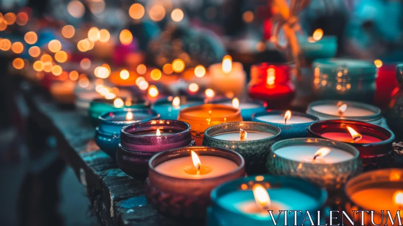 Vibrant Candle Display in Glass Jars | Abstract Photography