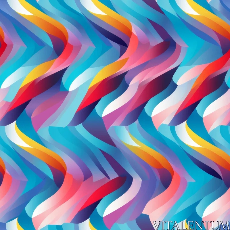 AI ART Colorful Waves Seamless Pattern - Abstract Design