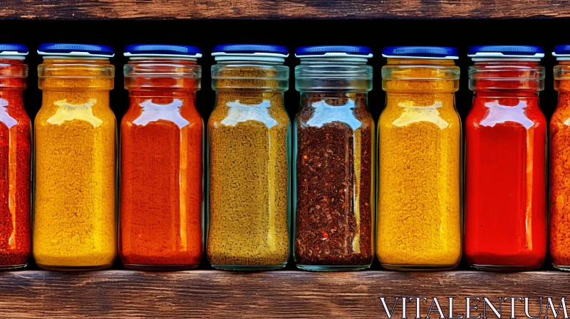 Exquisite Spice Collection in Glass Jars AI Image