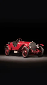 Red Vintage Sports Car on Dark Background - Bold and Striking Artwork