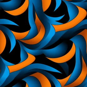 Blue and Orange Waves Seamless Pattern