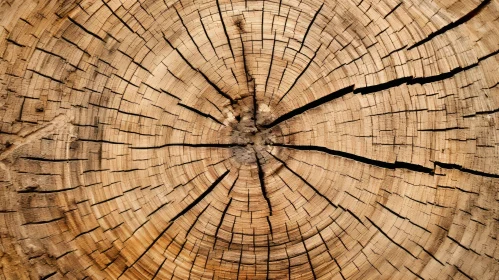 Close-Up Cut Tree Trunk Texture View