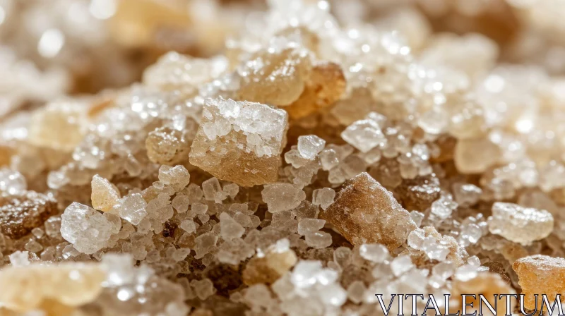 Close-Up of Glistening Brown Sugar Crystals | Abstract Art AI Image