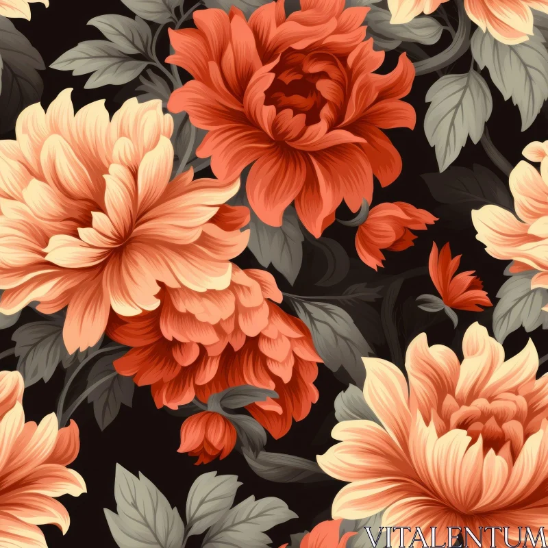 Dark Floral Seamless Pattern for Fabric and Wallpaper AI Image