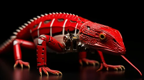 Mechanized Red Lizard: Fusion of Nature and Technology