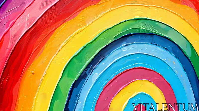 Semi-Circular Rainbow Close-Up | Colorful Abstract Art AI Image