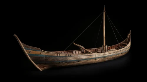 Ancient Wooden Viking Boat - Photo