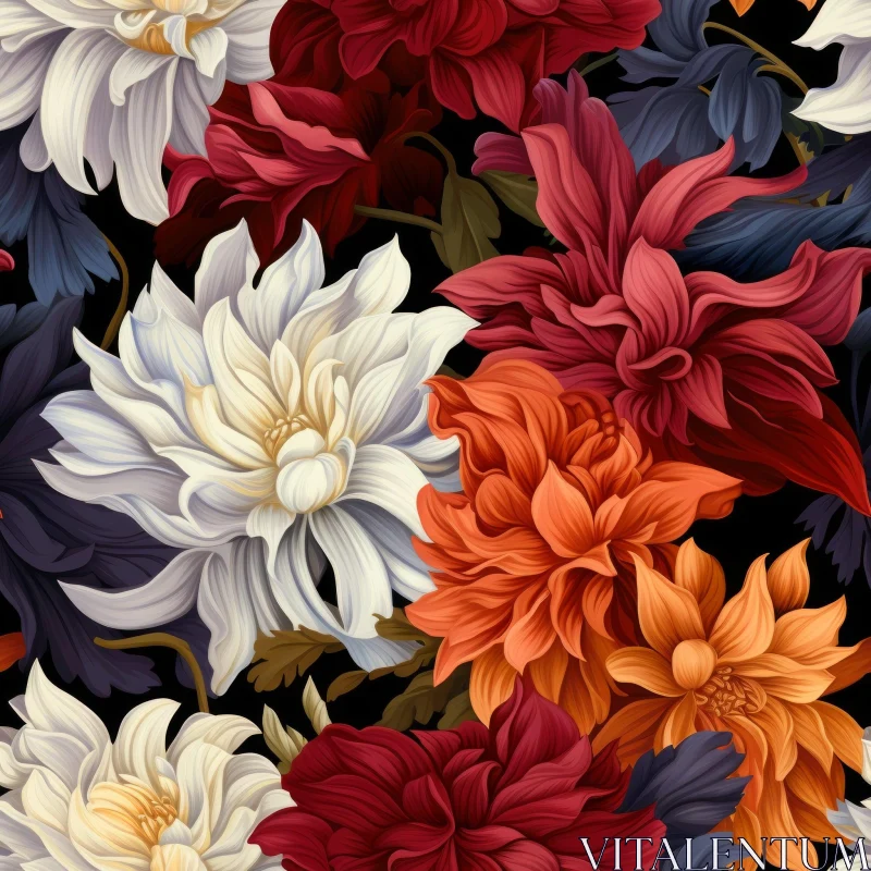 AI ART Dahlia Floral Pattern - Home Decor and Fabric Design
