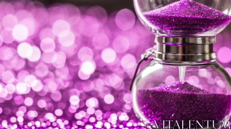 AI ART Elegant Purple Sand Hourglass Timer | Abstract Art