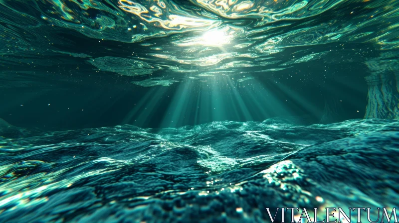 Ethereal Undersea View | Crystal Clear Water | Ocean Floor | Tranquility AI Image